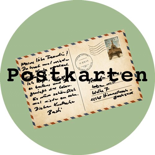 button-postkarte-gruener-kreis-mit-einer-postkarte-in-der-mitte-un-der-schrift-postkarte